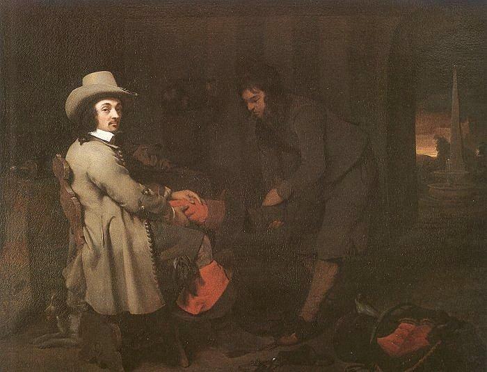 Michael Sweerts Seated Man with a Youth and a Servant in an Interior oil painting image